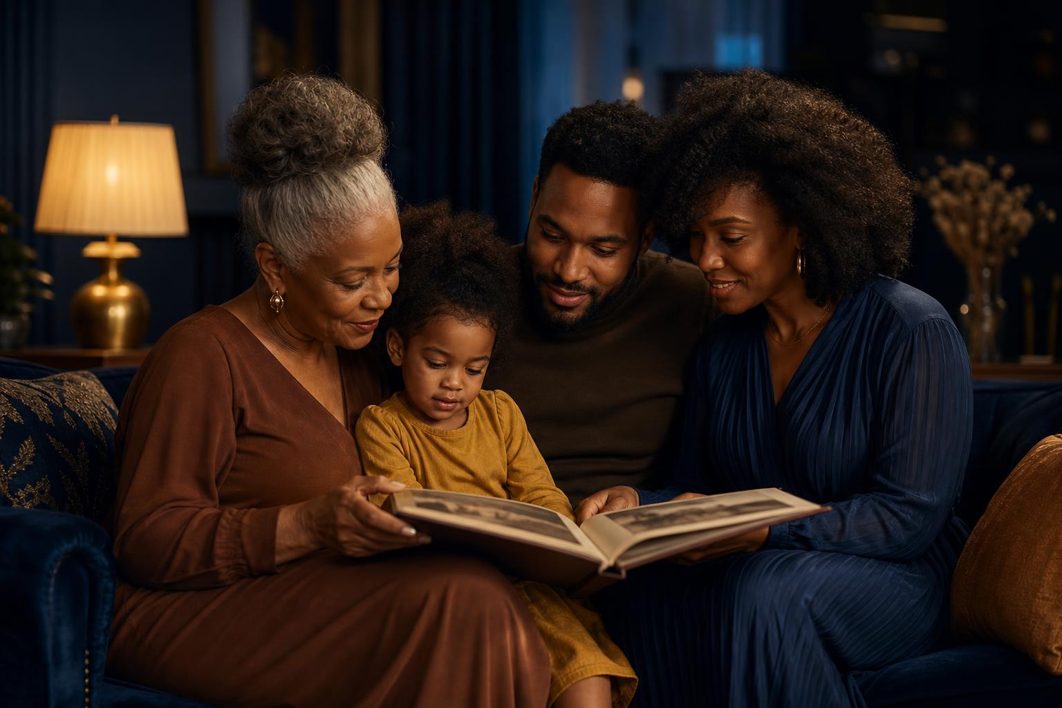 A father at night recording a future message to his child